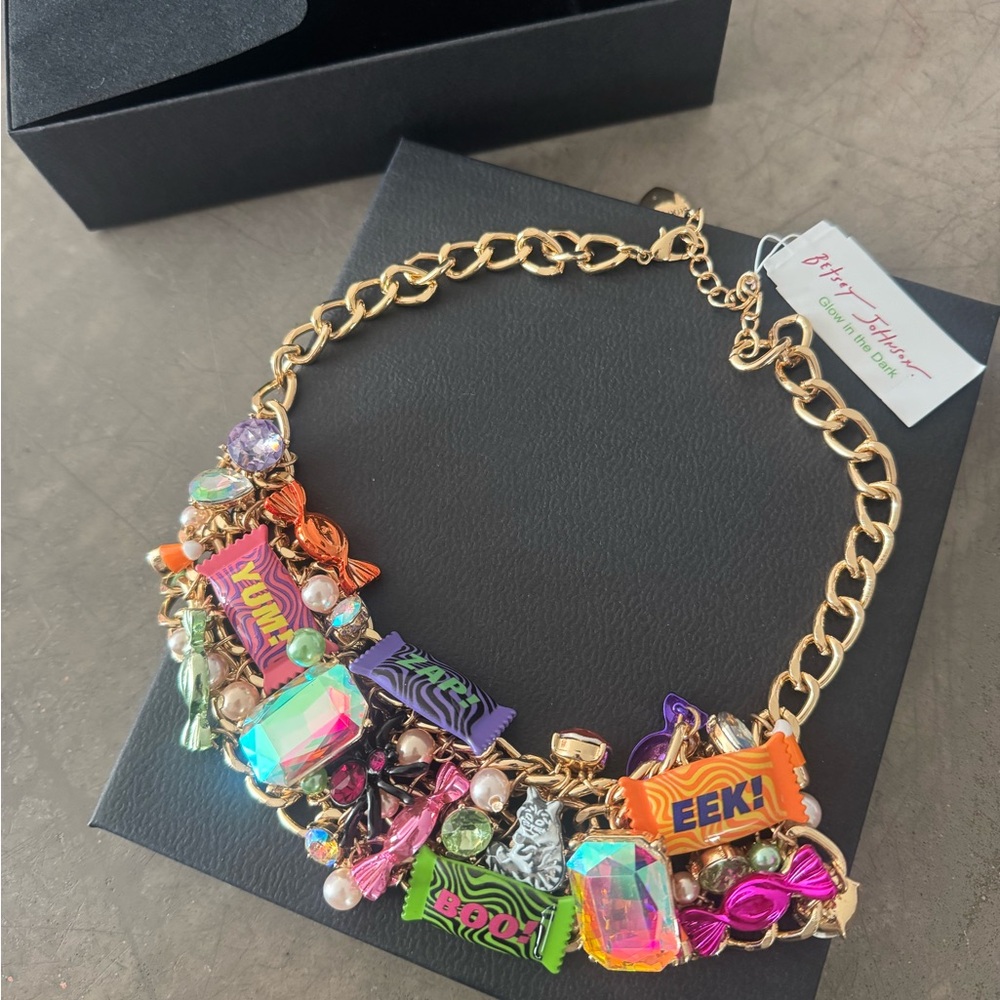 Betsey Johnson Glow in the Dark “Candy”Necklace- perfect4Halloween or sweet day!